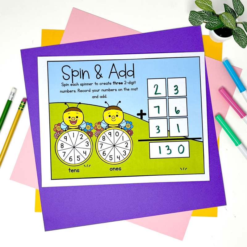 addition activity for 2nd grad