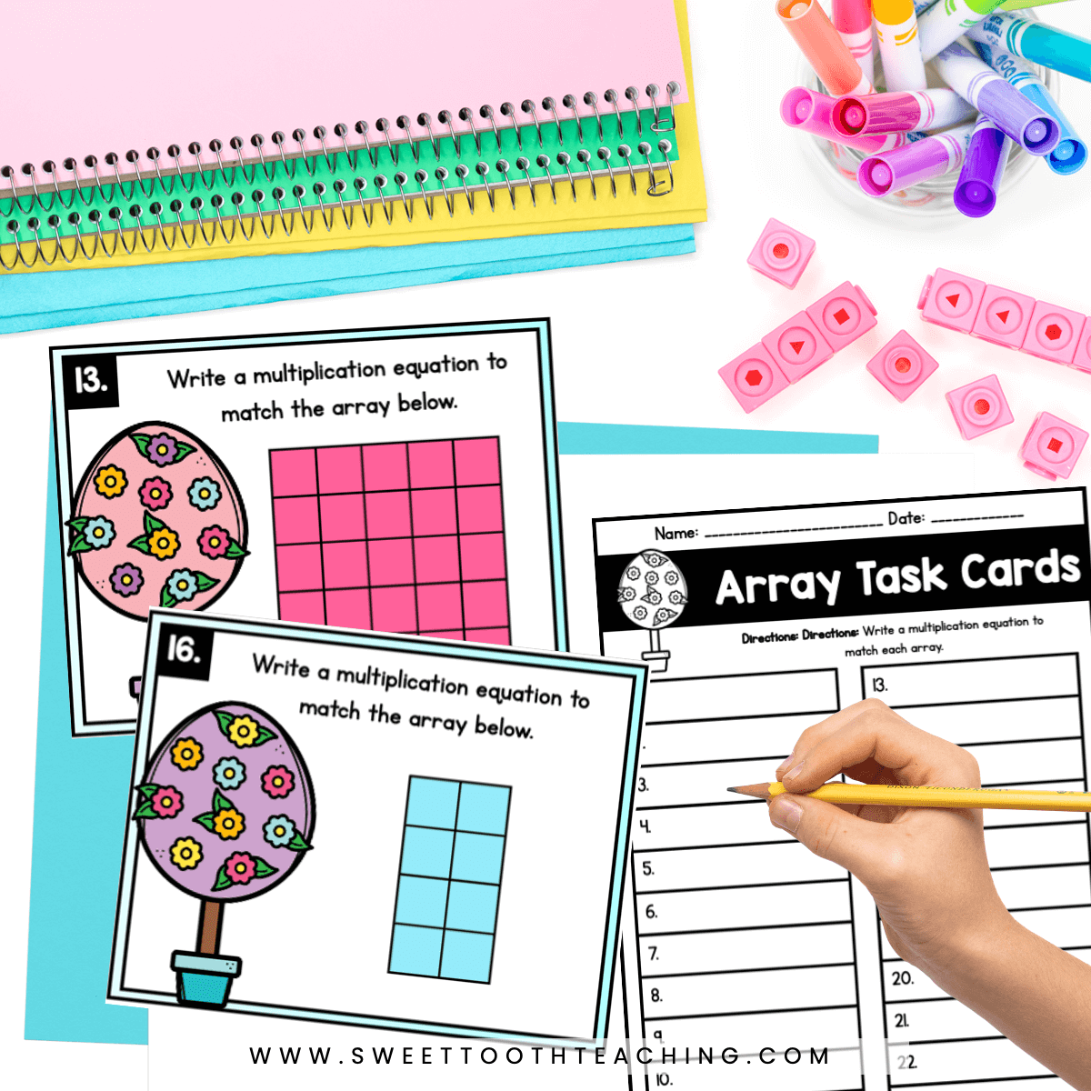 array task cards for spring
